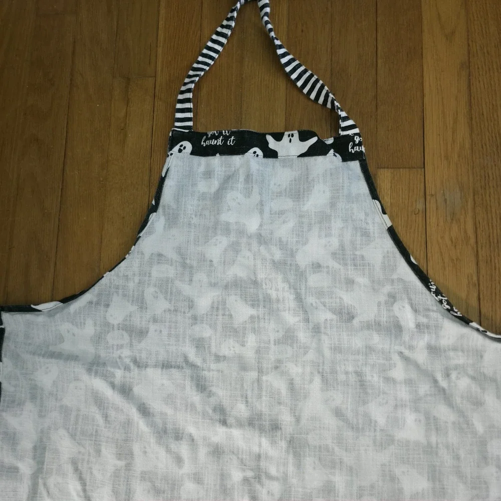 Glow In The Dark Halloween Ghost Apron If You've Got It Haunt It Black Cotton